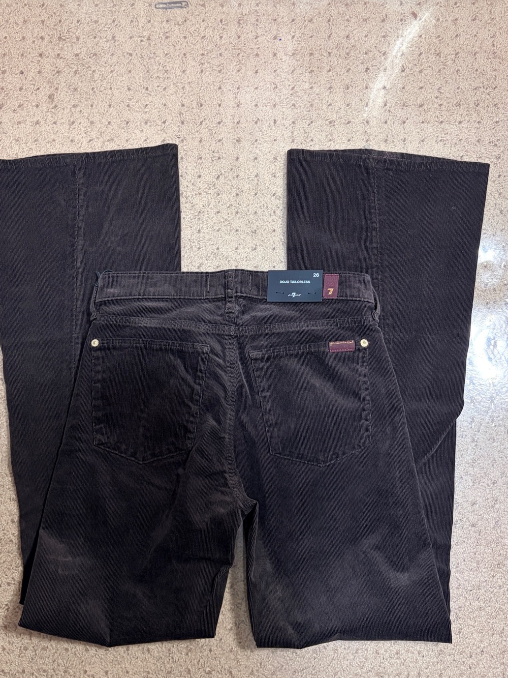 7 for All Mankind DOJO Tailorless Brown Corduroy Jeans - 26 x 32 NWT - Picture 12 of 14